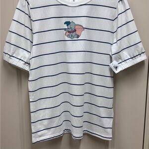Disney Parks 2023 Dumbo Striped Embroidered Women’s Shirt Size M